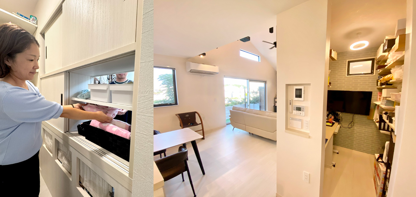 ランドリールームと脱衣所をつなぐ家事ラク動線